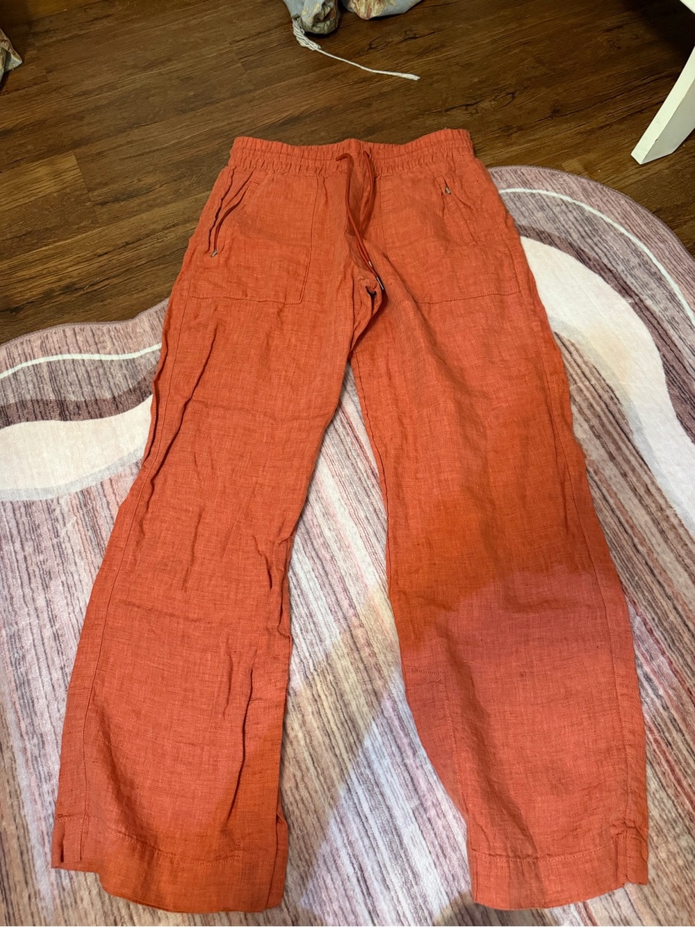 Women’s Lightweight Rust Orange Linen Pants